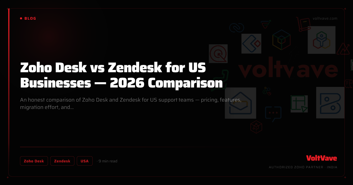 Zoho Desk vs Zendesk for US Businesses — 2026 Comparison